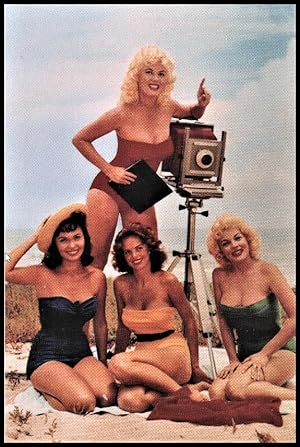 Bild des Verkufers fr Glamour postcard: Bunny and three models in 1958 zum Verkauf von Mobyville