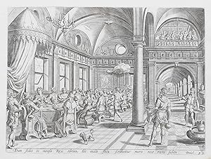 Seller image for "Dum sedet in mensa Rex ebrius, hic mala fata Scribuntur." - Belshazzar's Feast Bible Bibel for sale by Antiquariat Steffen Vlkel GmbH