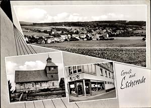 Ansichtskarte / Postkarte Escherode Staufenberg in Hessen, Panorama, Kirche, AundO