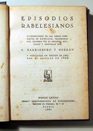 Imagen del vendedor de EPISODIOS RABELESIANOS - Madrid 1930 a la venta por Llibres del Mirall