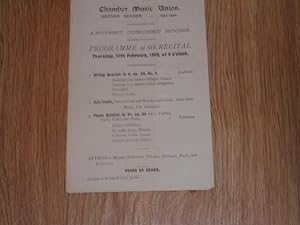 Programme of 6th Recital Thursday, 13th February, 1902
