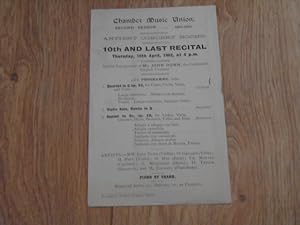 Programme of 9th Recital Wednesday, 26th March, 1902