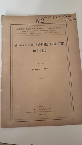 LA LAVA DELL'ERUZIONE DELL'ETNA DEL 1928,