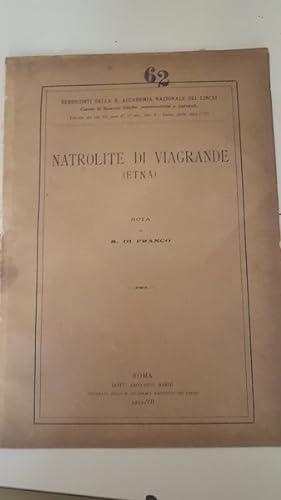 Imagen del vendedor de NATROLITE DI VIAGRANDE ETNA, a la venta por Libreria antiquaria Pagine Scolpite