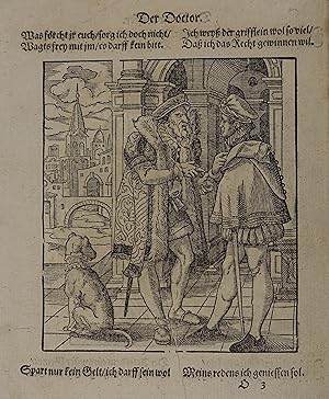 Der Doctor. Holzschnitt v. Jost Amman aus "Insignia sacrae caesareae Majestatis" Frankfurt, Feyer...