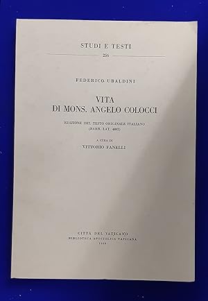 Vita di mons. Angelo Colocci : edizione del testo originale italiano (Barb. Lat. 4882).