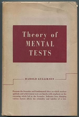 Imagen del vendedor de Theory of Mental Tests a la venta por Between the Covers-Rare Books, Inc. ABAA