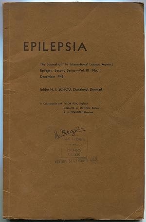 Seller image for Epilepsia: The Journal of the International League Against Epilepsy. December, 1945 for sale by Between the Covers-Rare Books, Inc. ABAA