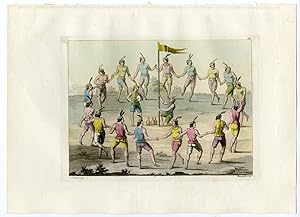 Antique Print-COSTUME-CHILEAN TRADITIONAL DANCE-CHILE-PL.28-Ferrario-Bramati-Fumagalli-1821