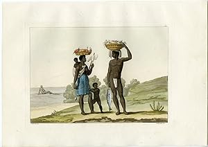 Antique Print-SLAVERY-COLORED-NEGRO FAMILY-PL.-63-Ferrario-Bonatti-1821