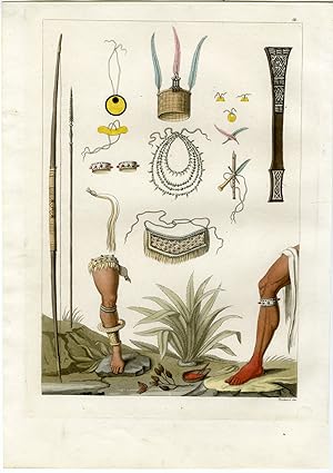 Antique Print-CARRIBEAN-INDIGENOUS UTENSILS-WEAR-ARMS-PL.-68-Ferrario-Raineri-1821