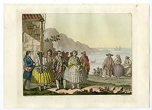Antique Print-COSTUME-CONCEPCION-CHILE-PL.27-Ferrario-Bramati-Fumagalli-1821