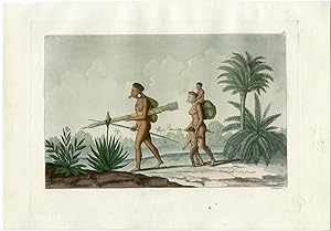 Antique Print-KERENGUATNUCK-AIMORE-BOTOCUDO TRIBE-BRAZIL-PL.48-Ferrario-Bonatti-1821