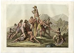 Antique Print-SACRIFICE-INCA-PERU-SOUTH AMERICA-Ferrario-Gallina-1821