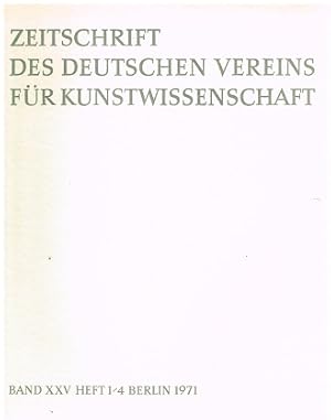 Seller image for Zeitschrift des deutschen Vereins fr Kunstwissenschaft. Band XXV. Heft 1/4. for sale by Antiquariat Bernd Preler