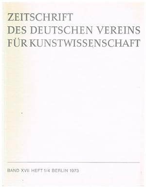 Seller image for Zeitschrift des deutschen Vereins fr Kunstwissenschaft. Band XVII. Heft 1/4. for sale by Antiquariat Bernd Preler