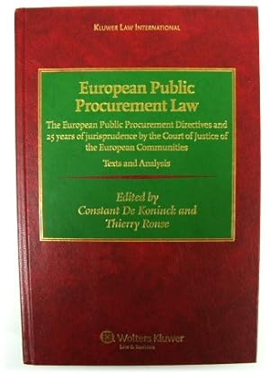 Seller image for European Public Procurement Law: The European Public Procurement Directives and 25 Years of Jurisprudence By the Court of Justice of the European Communities for sale by PsychoBabel & Skoob Books