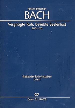 Imagen del vendedor de Vergngte Ruh, beliebte Seelenlust (Klavierauszug) : Kantate zum 6. Sonntag nach Trinitatis BWV 170,1726, Dt/engl a la venta por Smartbuy