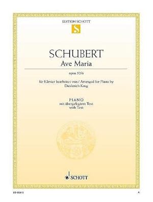 Image du vendeur pour Ave Maria : Fantasie. op. 52/ 6. D 839. Klavier (mit Text)., Edition Schott Einzelausgabe mis en vente par Smartbuy