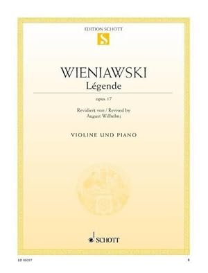 Seller image for Lgende opus 17 : op. 17. Violine und Klavier. Einzelausgabe., Edition Schott Einzelausgabe for sale by Smartbuy