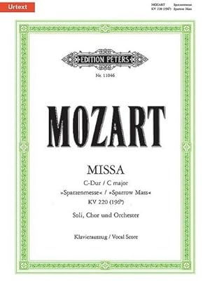 Bild des Verkufers fr Missa Brevis in C K220 (Vocal Score) : Sparrow Mass zum Verkauf von Smartbuy