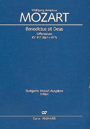Bild des Verkufers fr Benedictus sit Deus Pater C-Dur KV 117, Klavierauszug : 66a ist 47b. Solo S, Chor SATB. Lateinisch zum Verkauf von Smartbuy
