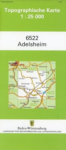 Seller image for Adelsheim : Topographische Karte 1:25 000, Blatt 6522 for sale by Smartbuy