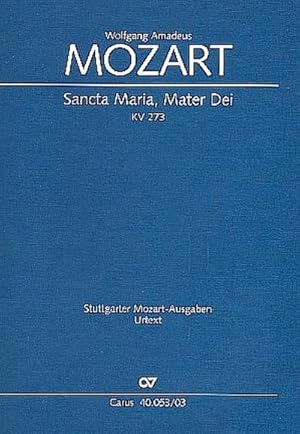 Bild des Verkufers fr Sancta Maria, Mater Dei F-Dur KV 273, Klavierauszug : Motette. Chor SATB. Lateinisch-Englisch zum Verkauf von Smartbuy