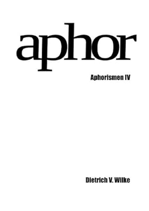 Imagen del vendedor de Aphor : Aphorismen IV a la venta por Smartbuy