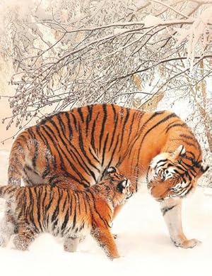 Bild des Verkufers fr Fantasy Notizbuch 14: Tiger im Schnee : 17x22 cm - weie Seiten mit Eckmotiv (Band 14) zum Verkauf von Smartbuy