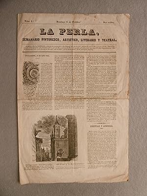 LA PERLA. semanario pintorésco, artístico, literario y teatral. nº 1.