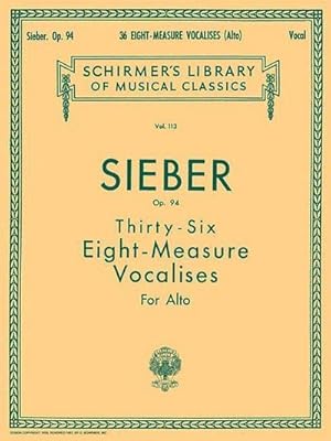 Imagen del vendedor de 36 Eight-Measure Vocalises, Op. 94 : Schirmer Library of Classics Volume 113 a la venta por Smartbuy