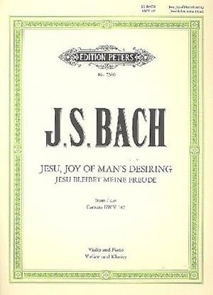 Bild des Verkufers fr Jesu, Joy of Man's Desiring (Arranged for Violin and Piano) : Sheet zum Verkauf von Smartbuy