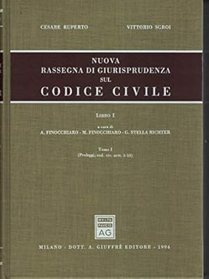 Image du vendeur pour Nuova rassegna di giurisprudenza sul Codice civile. Preleggi, artt. 1-10 (Vol. 1/ tomo 1) mis en vente par librisaggi