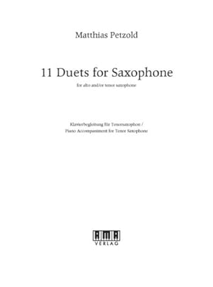 Bild des Verkufers fr 11 Duets for Saxophon, fr Tenorsaxophon, Klavierbegleitung zum Verkauf von Smartbuy