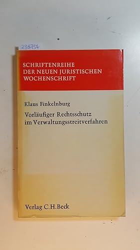 Immagine del venditore per Vorlufiger Rechtsschutz im Verwaltungsstreitverfahren venduto da Gebrauchtbcherlogistik  H.J. Lauterbach