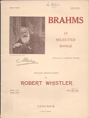 Brahms: 15 Selected Songs. Book Two. Low Voice.