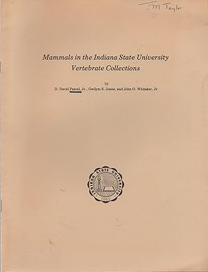 Image du vendeur pour Mammals in the Indiana State University Vertebrate Collections mis en vente par Book Booth