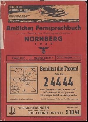 Amtliches Fernsprechbuch 1938 für den Bezirk der Reichspostdirektion Nürnberg. - Ausgabe Mai. - S...