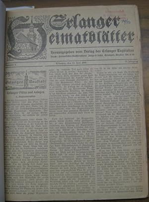 Erlanger Heimatblätter. - No. 10, 1950 bis 11, 1954, fast komplette Folge des 33. - 37. Jahrgangs...