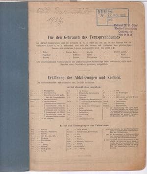 Amtliches Fernsprechbuch - Ausgabe 1927 - für den Oberpostdirektionsbezirk Darmstadt. - Mit Branc...