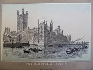 kol. Holzstich - Das Parlamentsgebäude in London