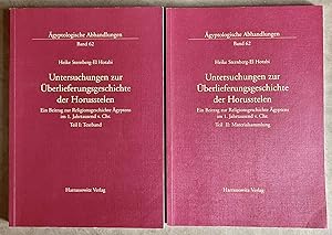 Imagen del vendedor de Untersuchungen zur berlieferungsgeschichte der Horusstelen. Ein Beitrag zur Religionsgeschichte gyptens im 1. Jahrtausend v. Chr. Teil I: Textband. Teil II: Materialsammlung (complete set) a la venta por Meretseger Books