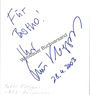 Seller image for Original Autogramm Peter Kloeppel /// Autogramm Autograph signiert signed signee for sale by Antiquariat im Kaiserviertel | Wimbauer Buchversand