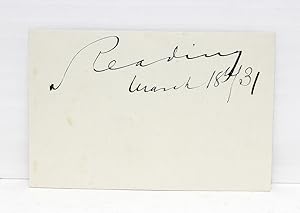 Seller image for Signed Card by Rufus Daniel Isaacs, 1st Marquess of Reading for sale by Lasting Words Ltd