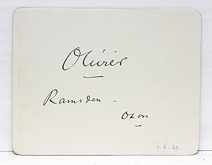 Seller image for Signed Card by Sydney Haldane Olivier, 1st Baron Olivier for sale by Lasting Words Ltd