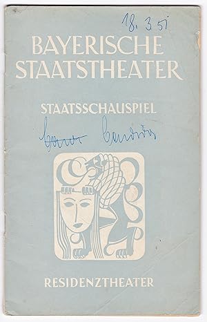 Programmheft Bayerische Staatstheater. Staatsschauspiel. Residenztheater. Blätter des Bayerischen...