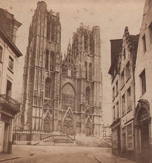 Belgium Brussels St Gudule Church Old Stereoview Photo Queval 1870