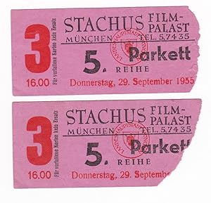 Eintrittskarte Stachus Film-Palast München 1955 5. Reihe Parkett Filmpalast