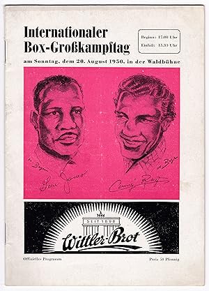 Offizielles Programm - Internationaler Box-Großkampftag am Sonntag, den 20. August 1950, in der W...